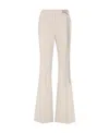 Fendi High-waisted Wool Flared Trousers In Nude