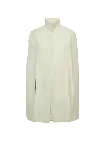 Pre-owned Fendi High-neck Cape Coat In Neutral