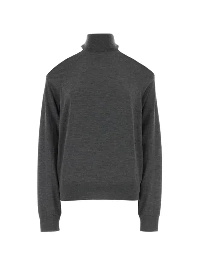 Fendi High-neck Raglan-sleeve Sweater In Gray
