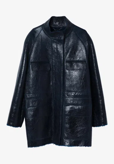 FENDI HIGH-NECK SHEEPSKIN JACKET