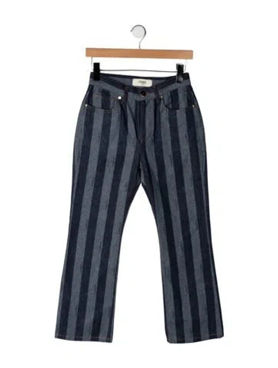 Pre-owned Fendi High-rise Flared Jeans In Blue