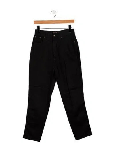 Pre-owned Fendi High-rise Straight Leg Jeans In Black