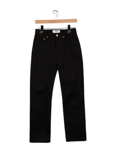 Pre-owned Fendi High-rise Straight Leg Jeans In Black