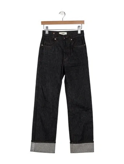 Pre-owned Fendi High-rise Straight Leg Jeans In Blue
