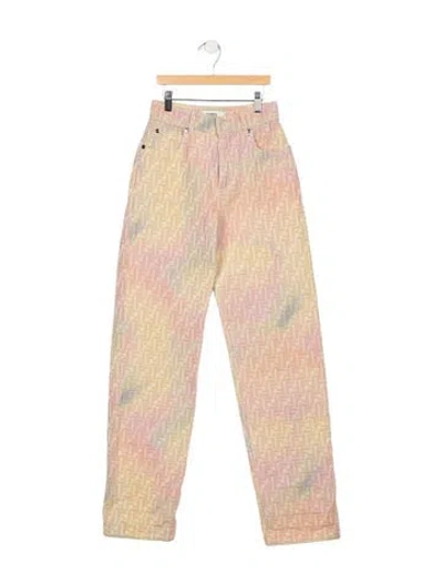 Pre-owned Fendi High-rise Straight Leg Jeans In Multicolor