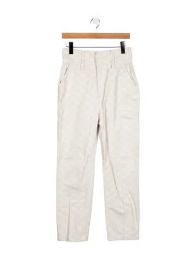 Pre-owned Fendi High-rise Straight Leg Jeans In White
