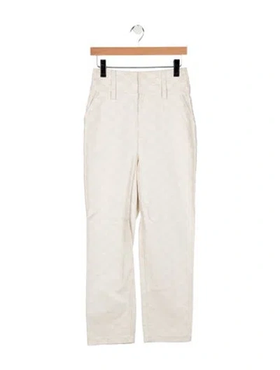 Pre-owned Fendi High-rise Straight Leg Jeans In White