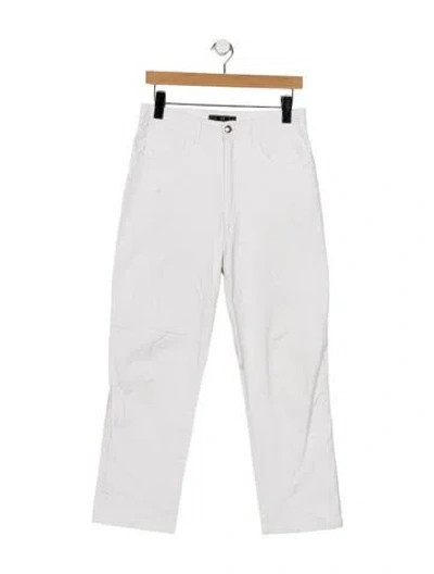 Pre-owned Fendi High-rise Straight Leg Jeans In White