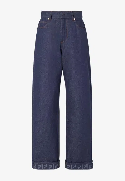 FENDI HIGH-RISE STRAIGHT-LEG JEANS