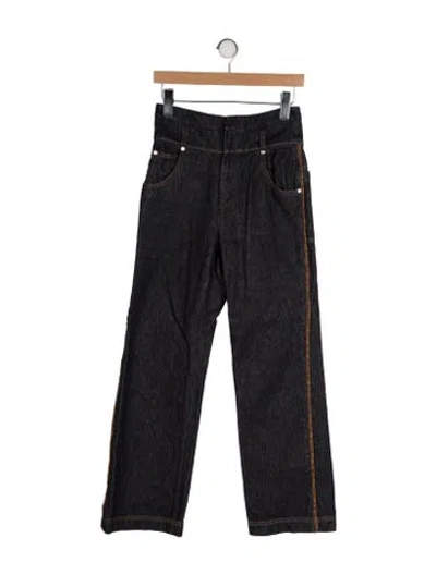 Pre-owned Fendi High-rise Wide Leg Jeans In Black