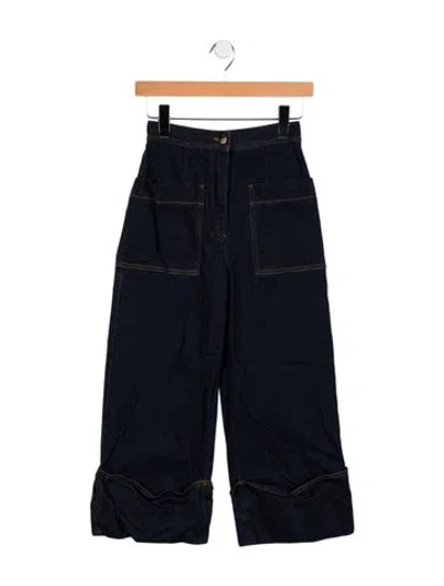 Pre-owned Fendi High-rise Wide Leg Jeans In Blue