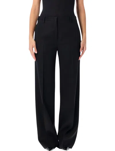Fendi High-waist Wide-leg Trousers In Black
