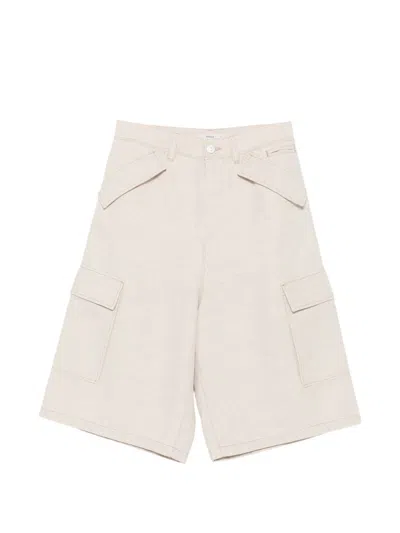Fendi High-waisted Cargo Shorts In Neutral
