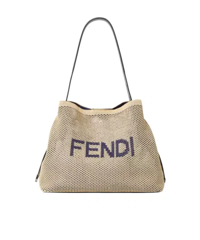 Fendi Hobo Soft Large Handbag In Neutral