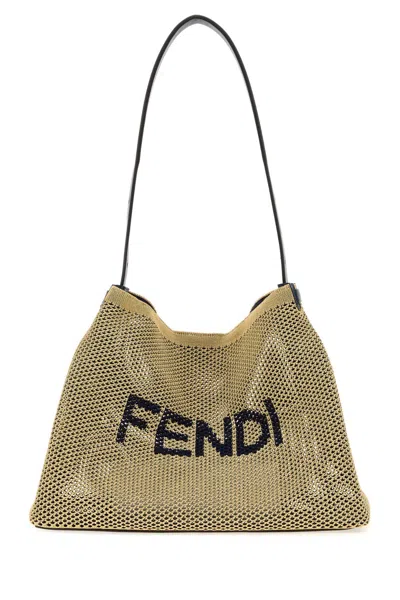 Fendi Large Logo-embroidered Shoulder Bag In Multi