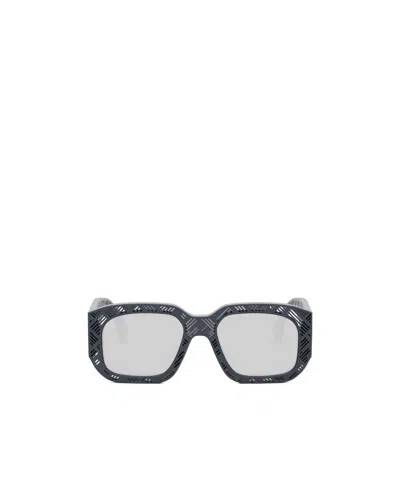Fendi Hollowed-out Logo Sunglasses In Gray