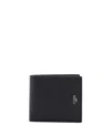 Fendi Men Ff Jacquard Fabric And Leather Bifold Wallet In Black