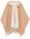 Fendi Beige Wool And Cashmere Poncho In Neutrals