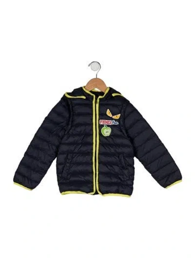 Pre-owned Fendi Babies' Hooded Coat In Blue