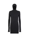 Fendi Hood Collar Mini Dress In Black