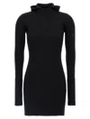 Fendi Wool And Silk Knit Mini Dress In Black