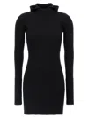 Fendi Wool And Silk Knit Mini Dress In Black