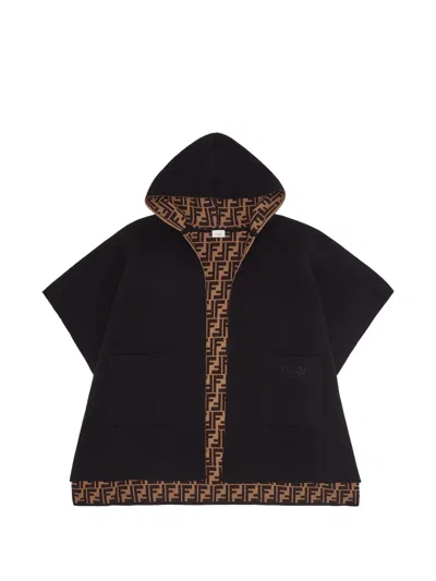 Fendi Kids' Hooded Jacket In Black
