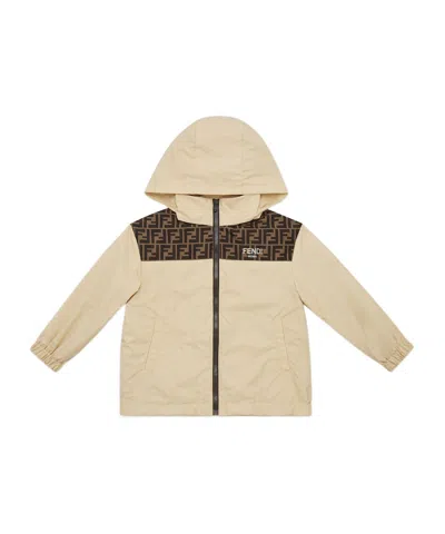 Fendi Hooded Jacket In Nude