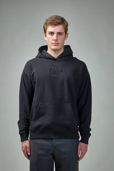 Fendi Hooded Sweatshirt In Black