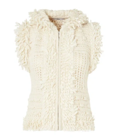Fendi Hooded Vest In Neutral