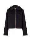 Fendi Long-sleeved Wool Jacket In Black