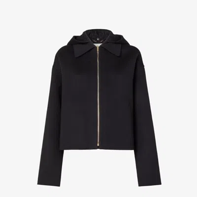 Fendi Hooded Zip-up Jacket In Black