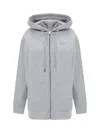 Fendi Grey Sweatshirt With Zip In Fleece Cotton Women In Qbh Grey
