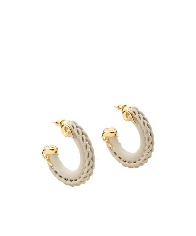Fendi Hoop Earrings In Beige