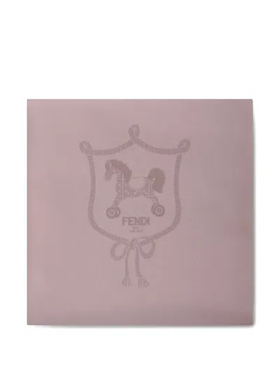Fendi Horse-emblem Blanket In Pink