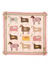 Fendi Horse-print Scarf In Pink