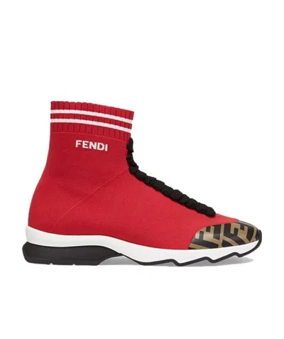 Fendi Hosiery Casual Sports Shoes In Red