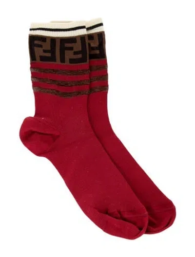 Pre-owned Fendi Hosiery Socks In Red