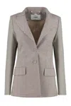 FENDI FEMININE HOUNDSTOOTH BLAZER WITH STRUCTURED SHOULDERS AND DOUBLE BACK SLIT