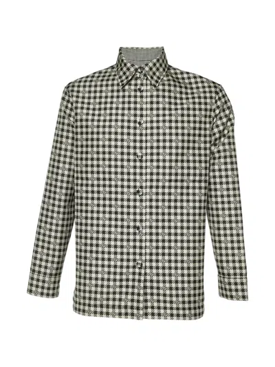 Pre-owned Fendi Houndstooth Patterned Reversible Jacket In Black