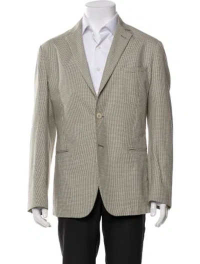 Pre-owned Fendi Houndstooth Print Blazer In Green
