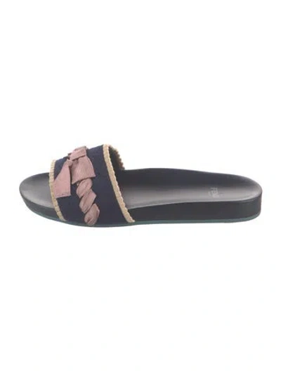 Pre-owned Fendi Houndstooth Print Slides In Blue