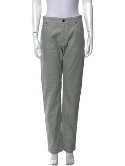 Pre-owned Fendi Houndstooth Print Straight Leg Pants W/ Tags In Grey