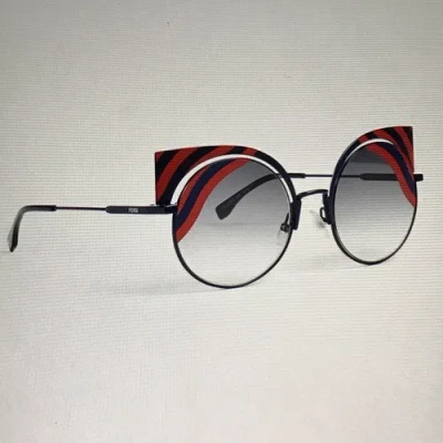 Pre-owned Fendi Hypnoshine Cat Eye Sunglasses Current Season New- Retails $765 In Brown