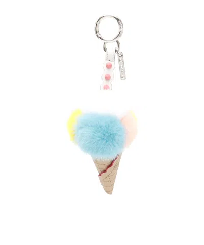 Fendi Ice Cream Cone Keyring In Blue