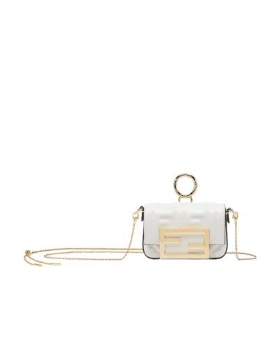 Fendi Iconic Baguette Mini Bag In White