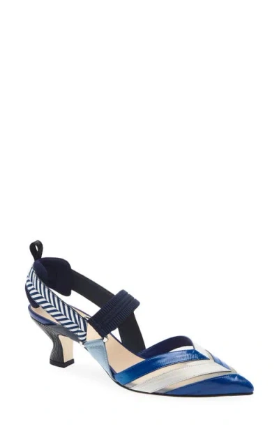 Fendi Iconic Colibri Slingback Pump In Blue