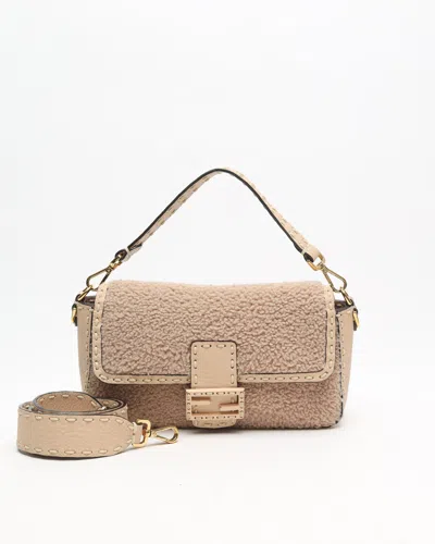 Fendi Iconic Shearling Medium Baguette Bag