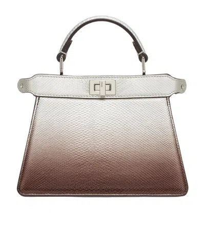 Fendi Iconic Small Peekaboo Iseeu Bag In Grey Gradient