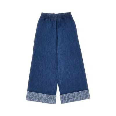 FENDI IDE-LEG JEANS WITH TURN-UP KIDS